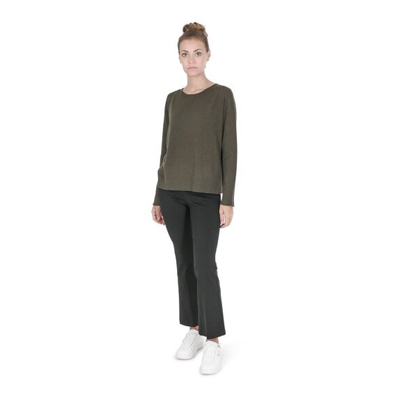 Crown of Edinburgh Cashmere Cashmere Pullover Sweater Relaxed Fit Women Khaki - Picture 3 of 7